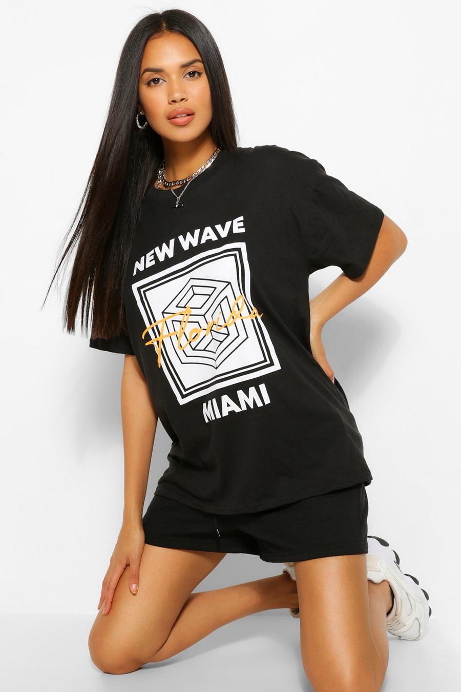 "Florida" T-shirt med geometriskt tryck image number 1