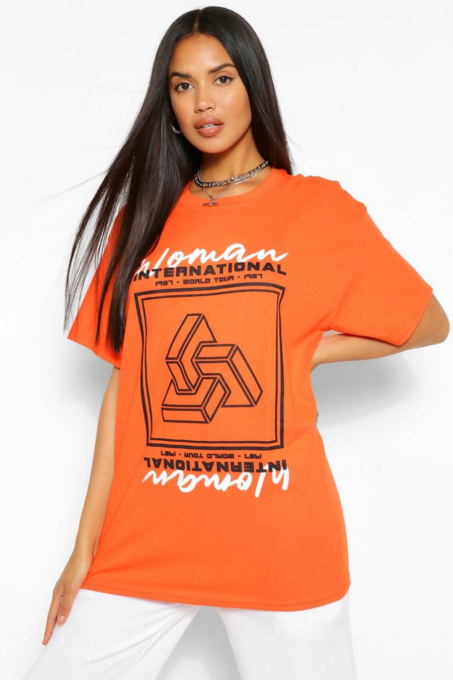 Orange International Woman Print T-Shirt image number 1
