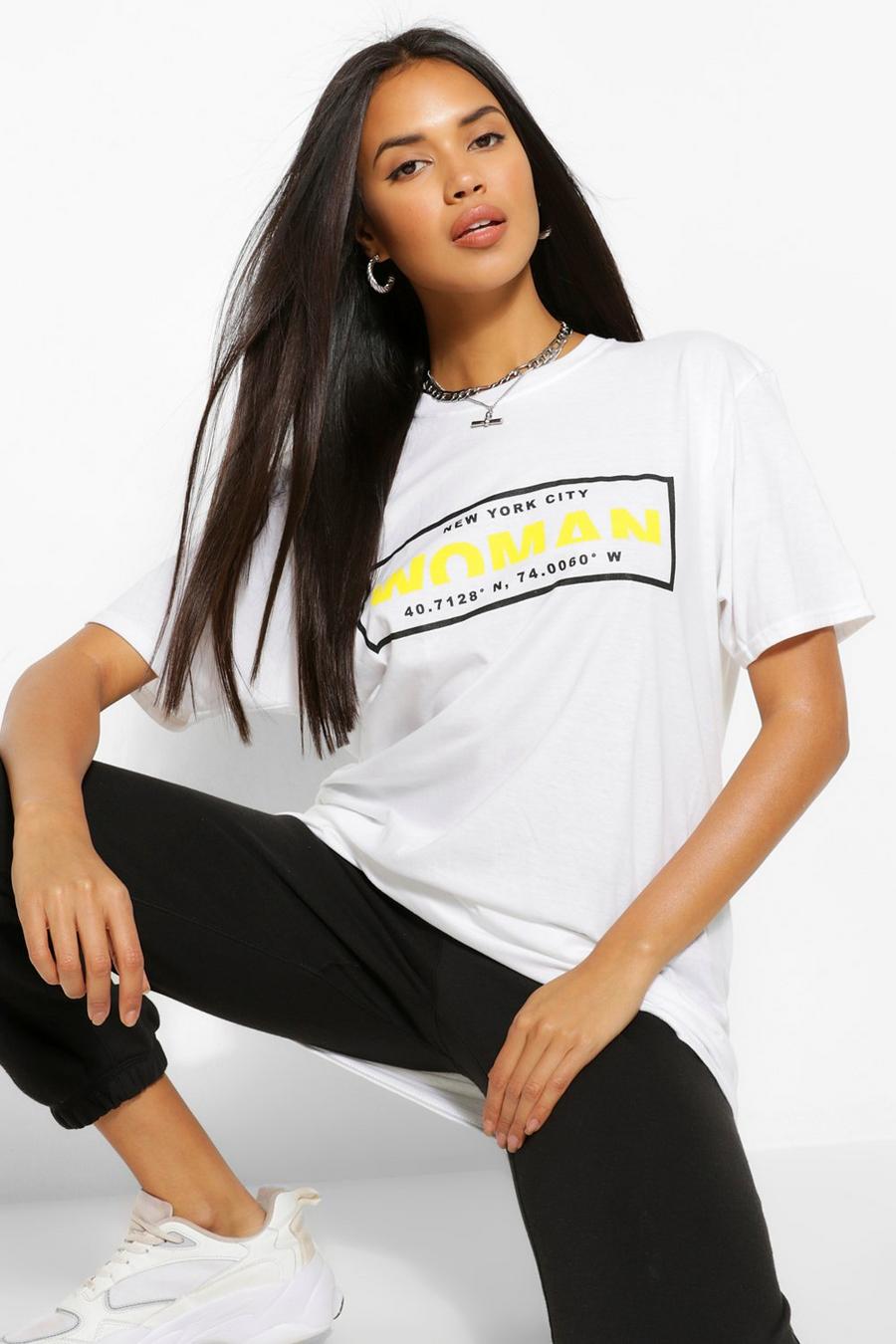 White Woman T-shirt med tryck image number 1