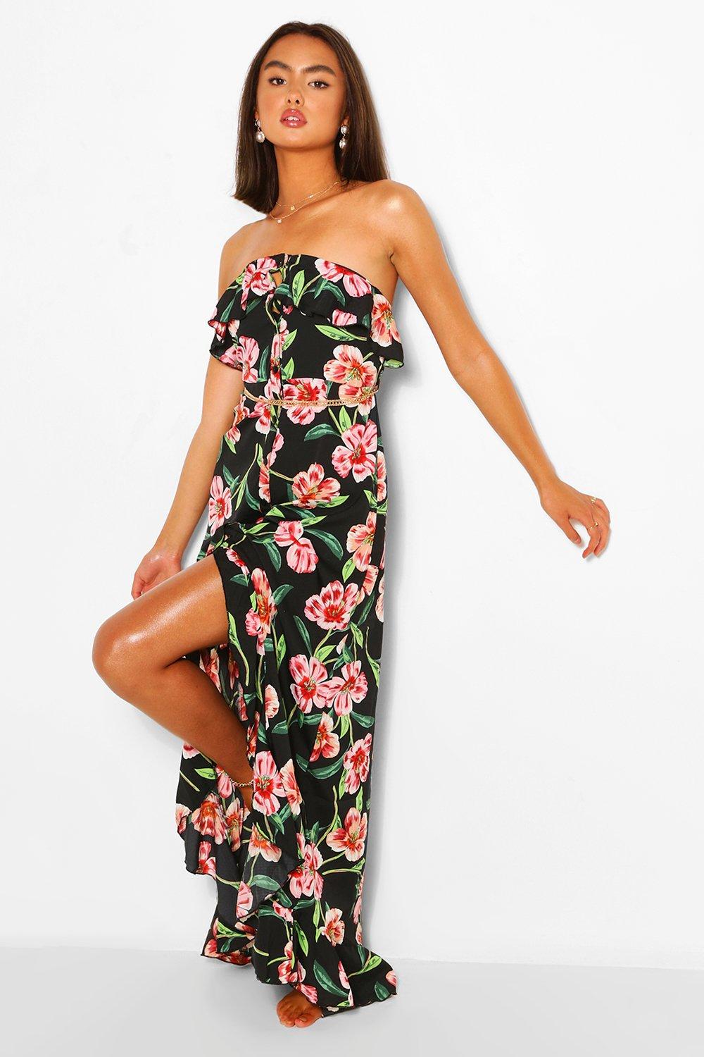 boohoo high low dress