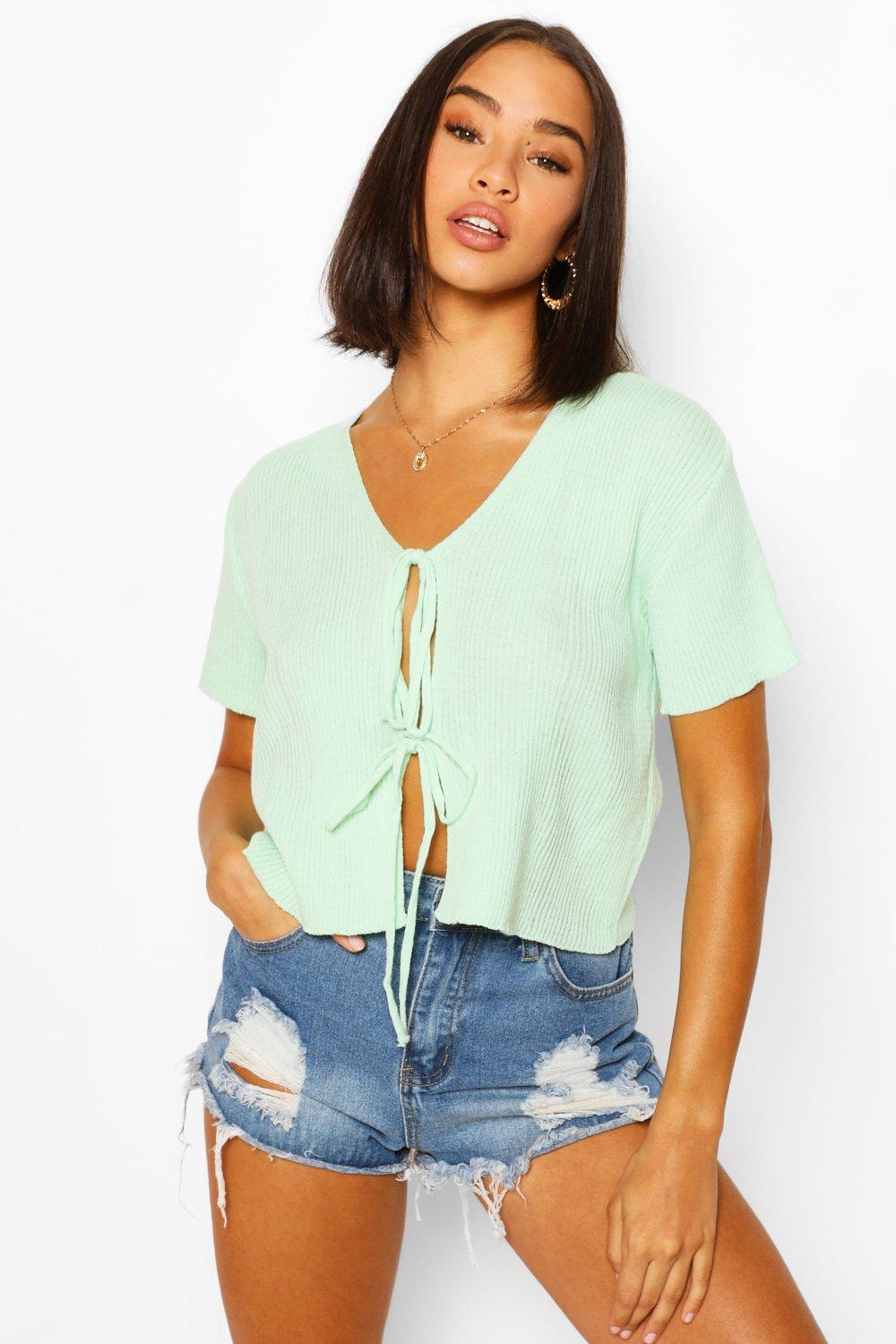 boohoo green cardigan