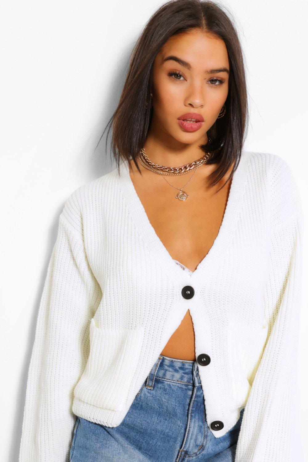 boohoo crop cardigan
