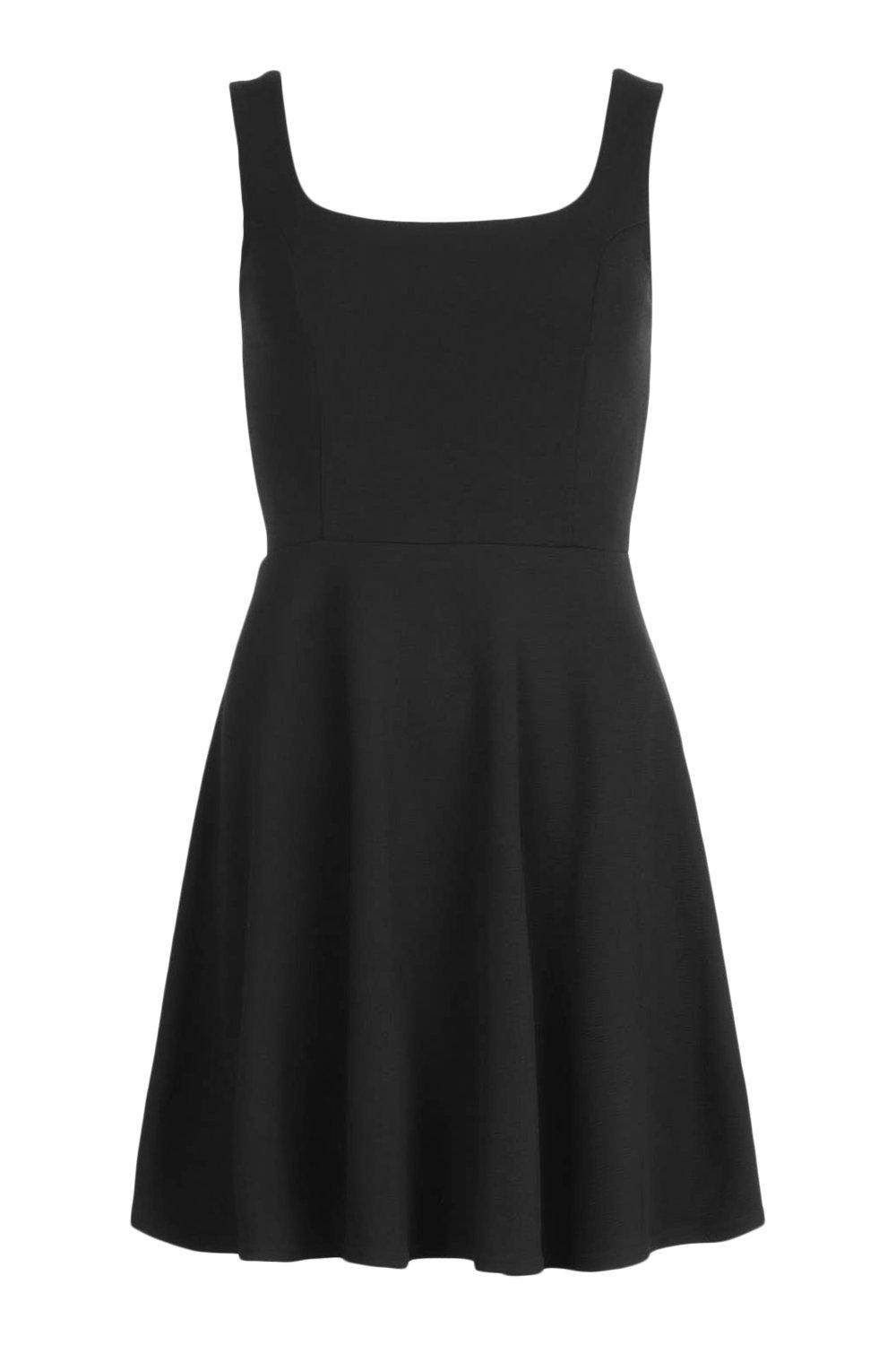 NEW LADIES WOMENS BOOHOO WIDE STRAP SWEETHEART SKATER DRESS SIZE 8-14