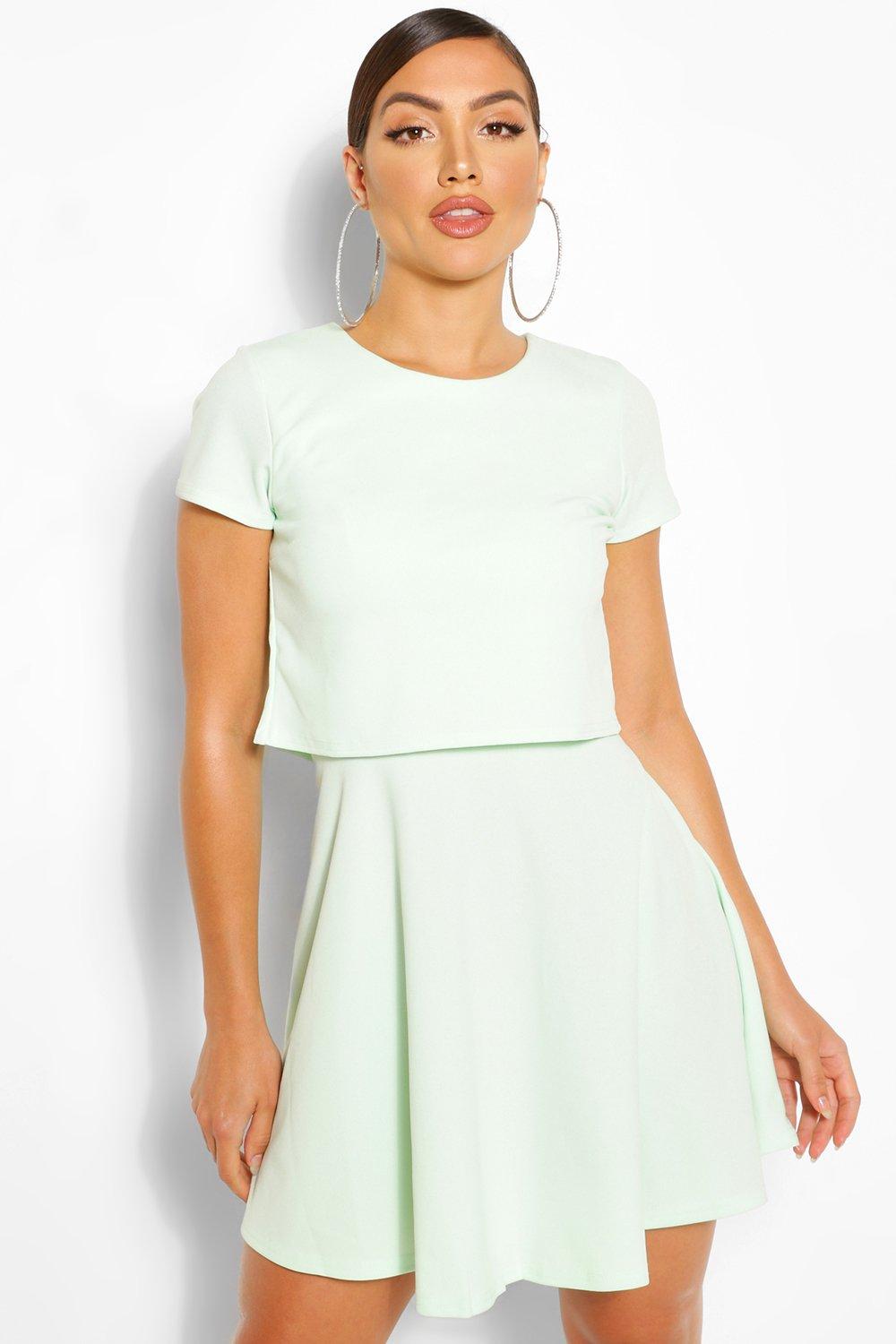 Crop top skater dress best sale