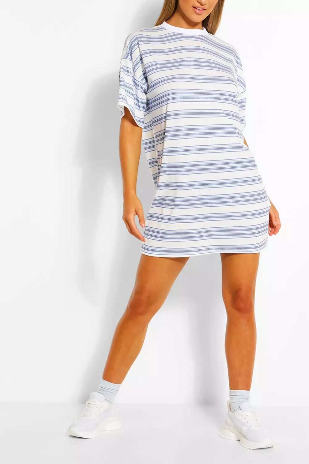 Grey striped oversized t cheap shirt dress