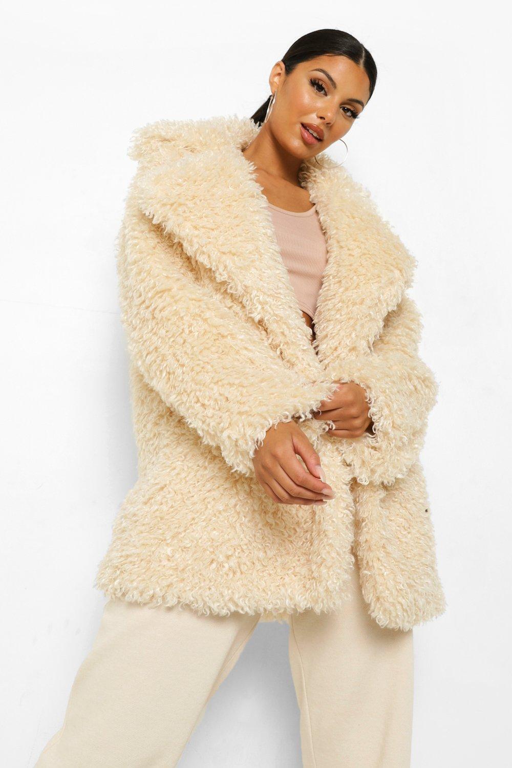 textured teddy coat