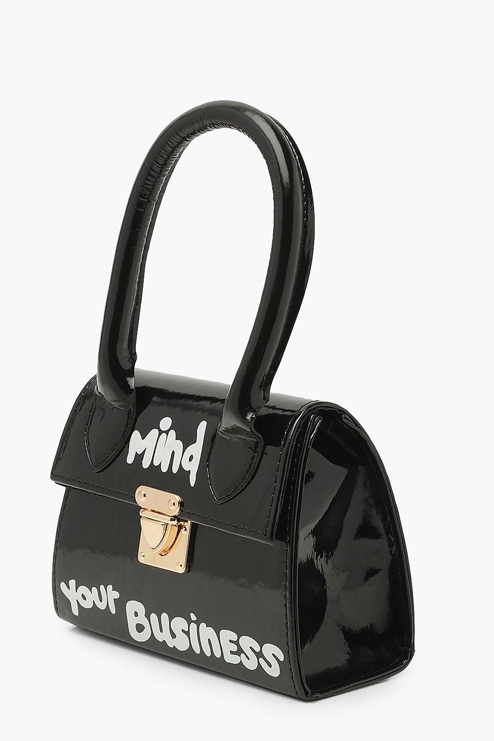 boohoo black handbag