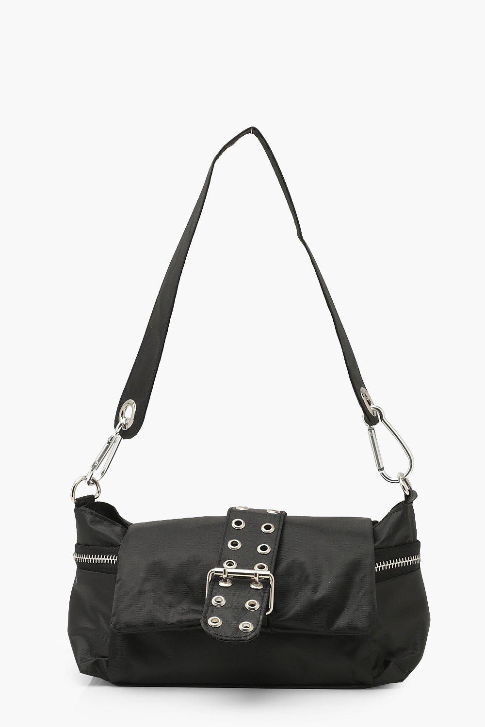 boohoo black handbag