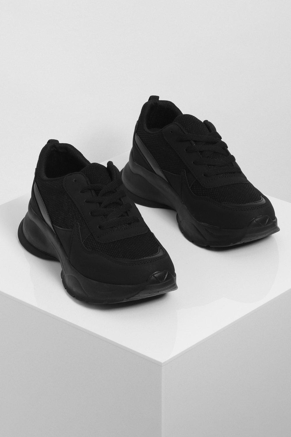 all black chunky trainers