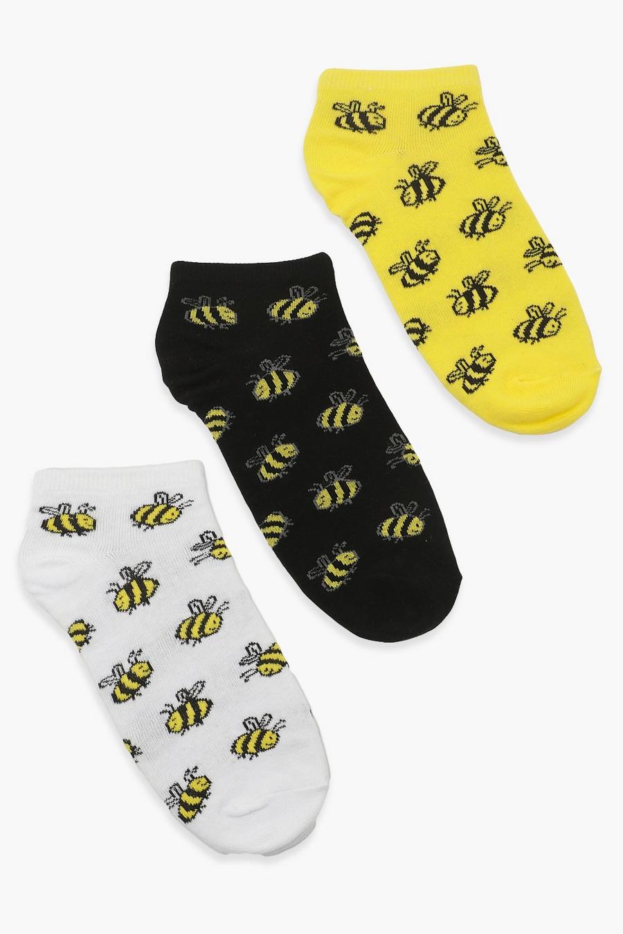 Multi Bumblebee 3 Pack Trainer Socks image number 1