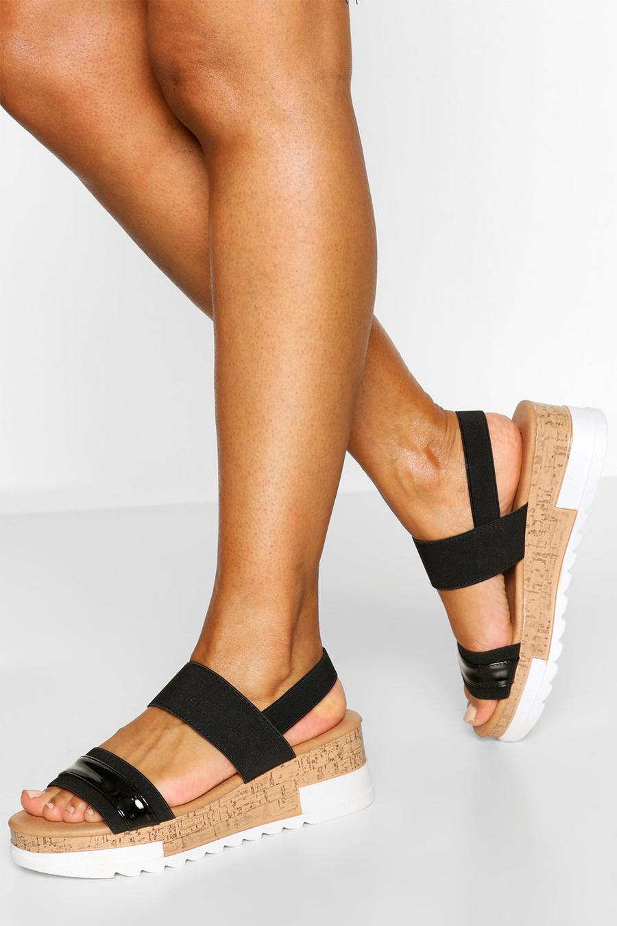 Sandaler med elastiska band och platåsula image number 1