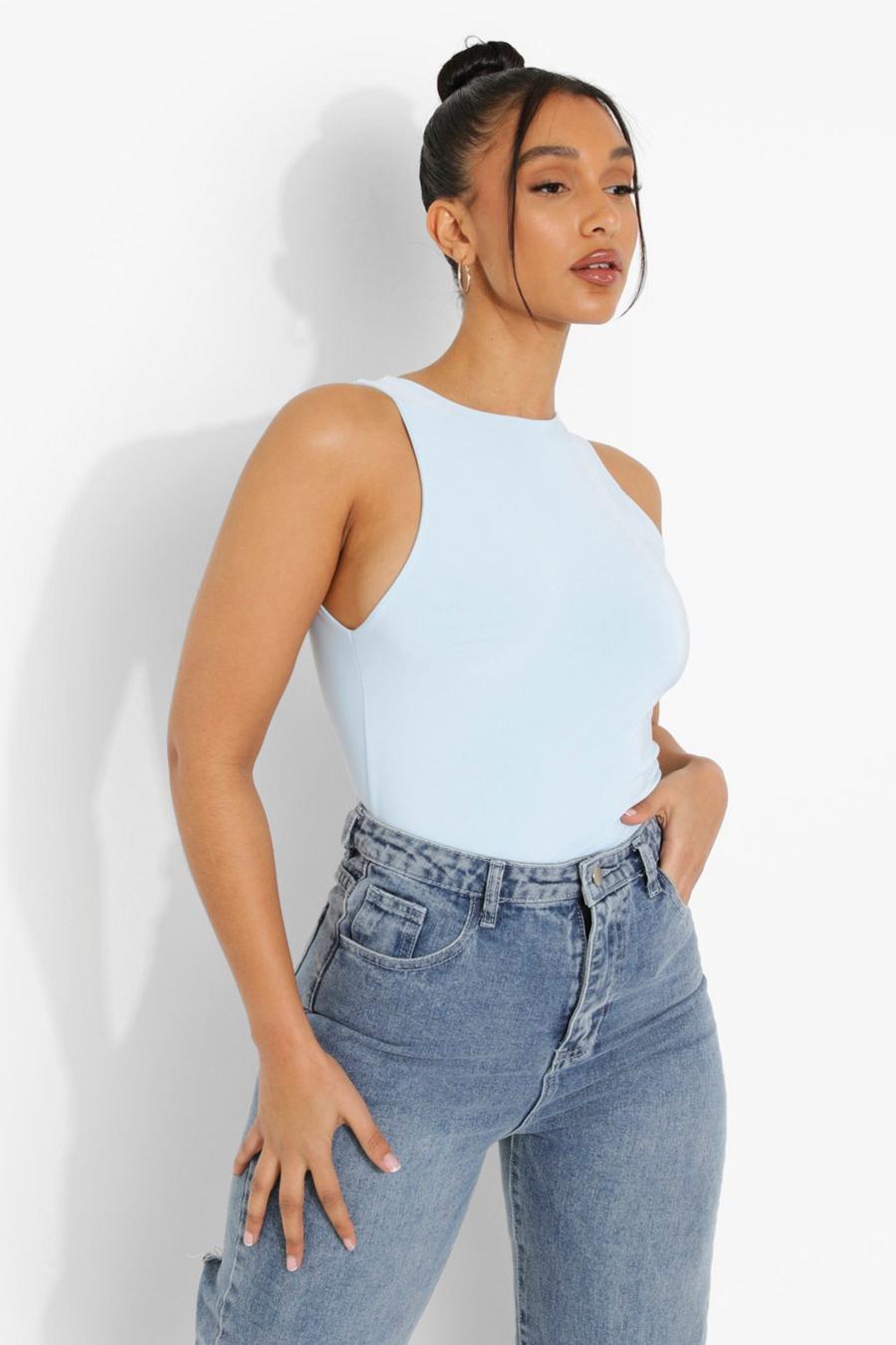 Blue Double Layer Bodysuit image number 1