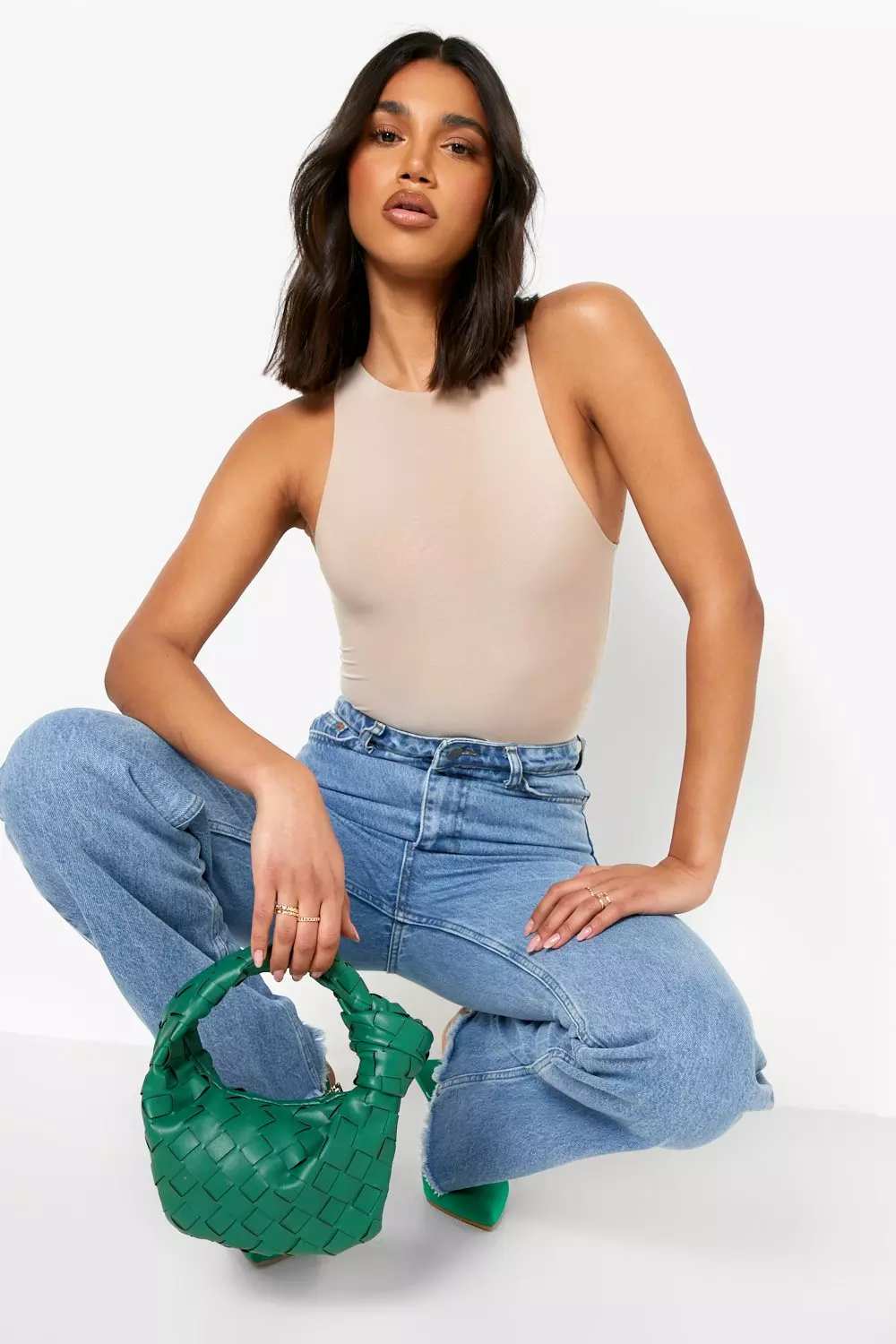 Taupe Double Layer Bodysuit alternative image