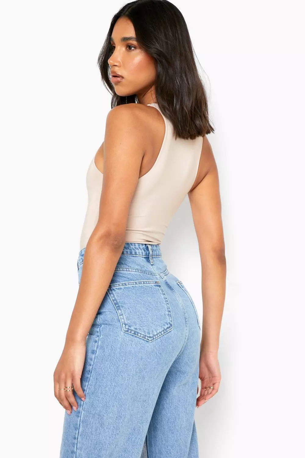 Taupe Double Layer Bodysuit alternative image