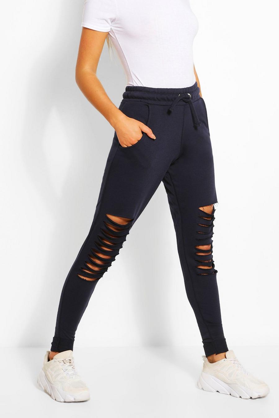 Ripped Knee Loopback Relaxed Jogger image number 1