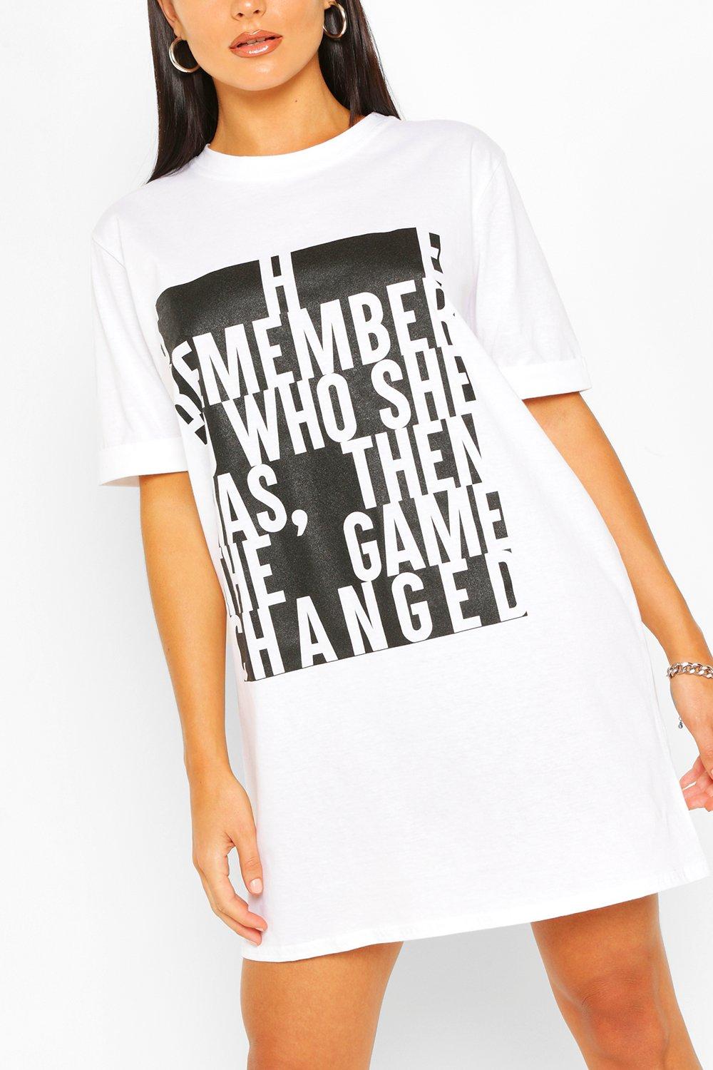 boohoo white t shirt dress