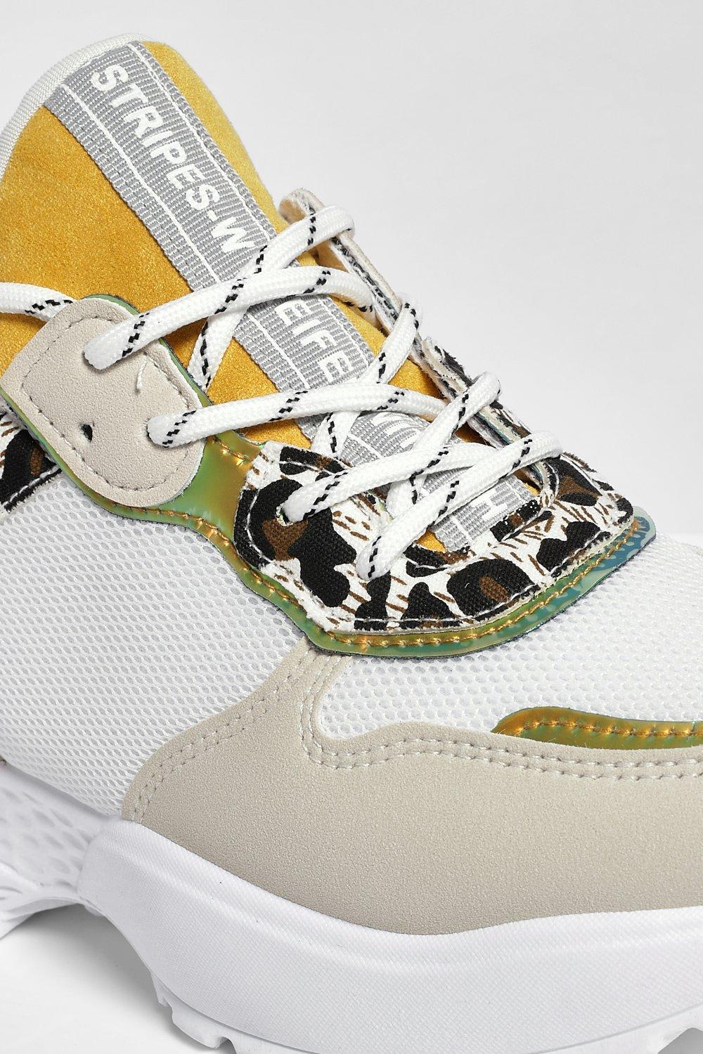 animal print chunky trainers