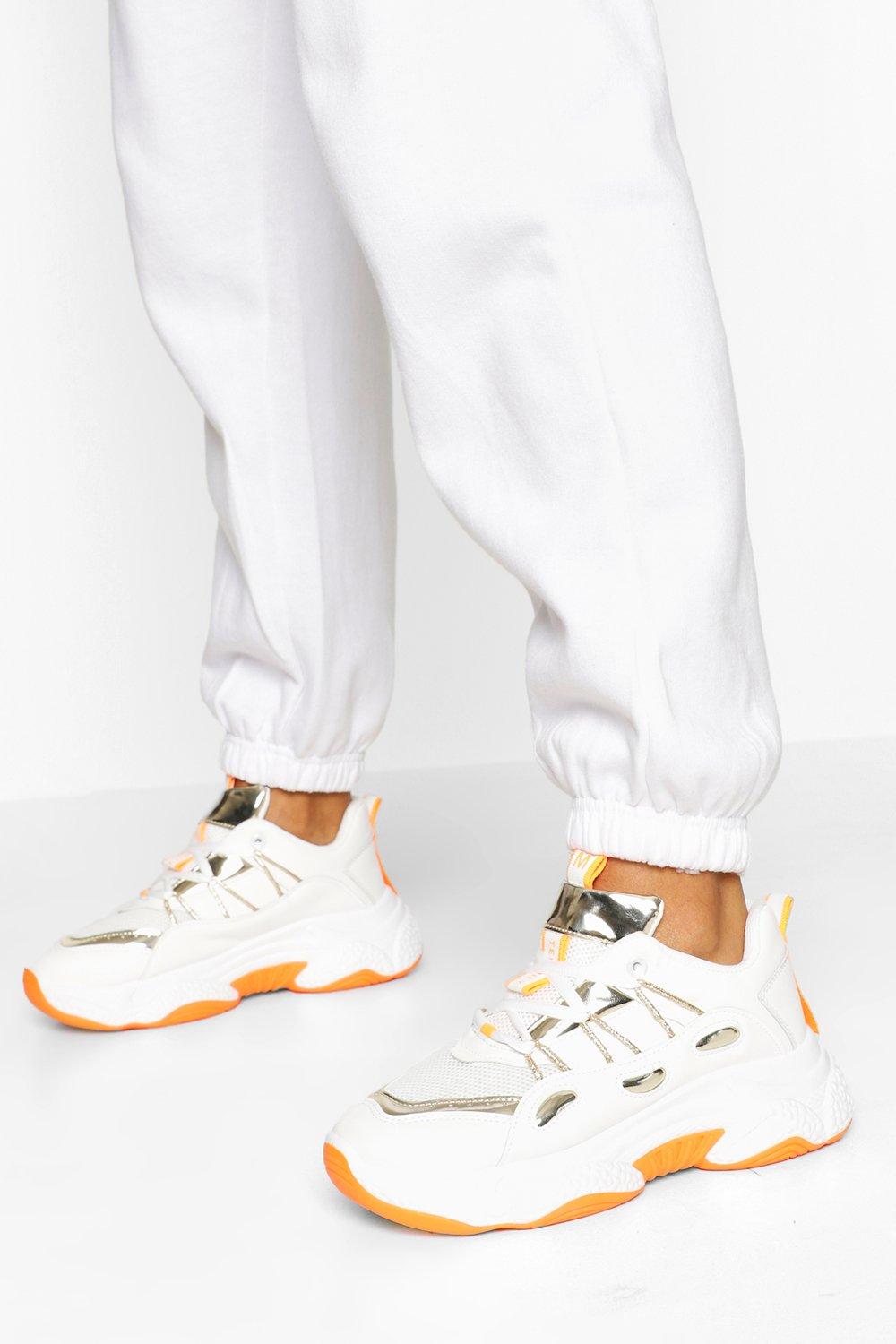 boohoo white trainers