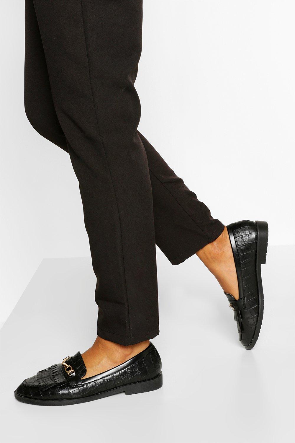 simple black loafers