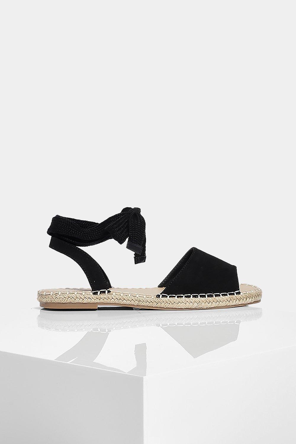 flat ankle tie espadrilles