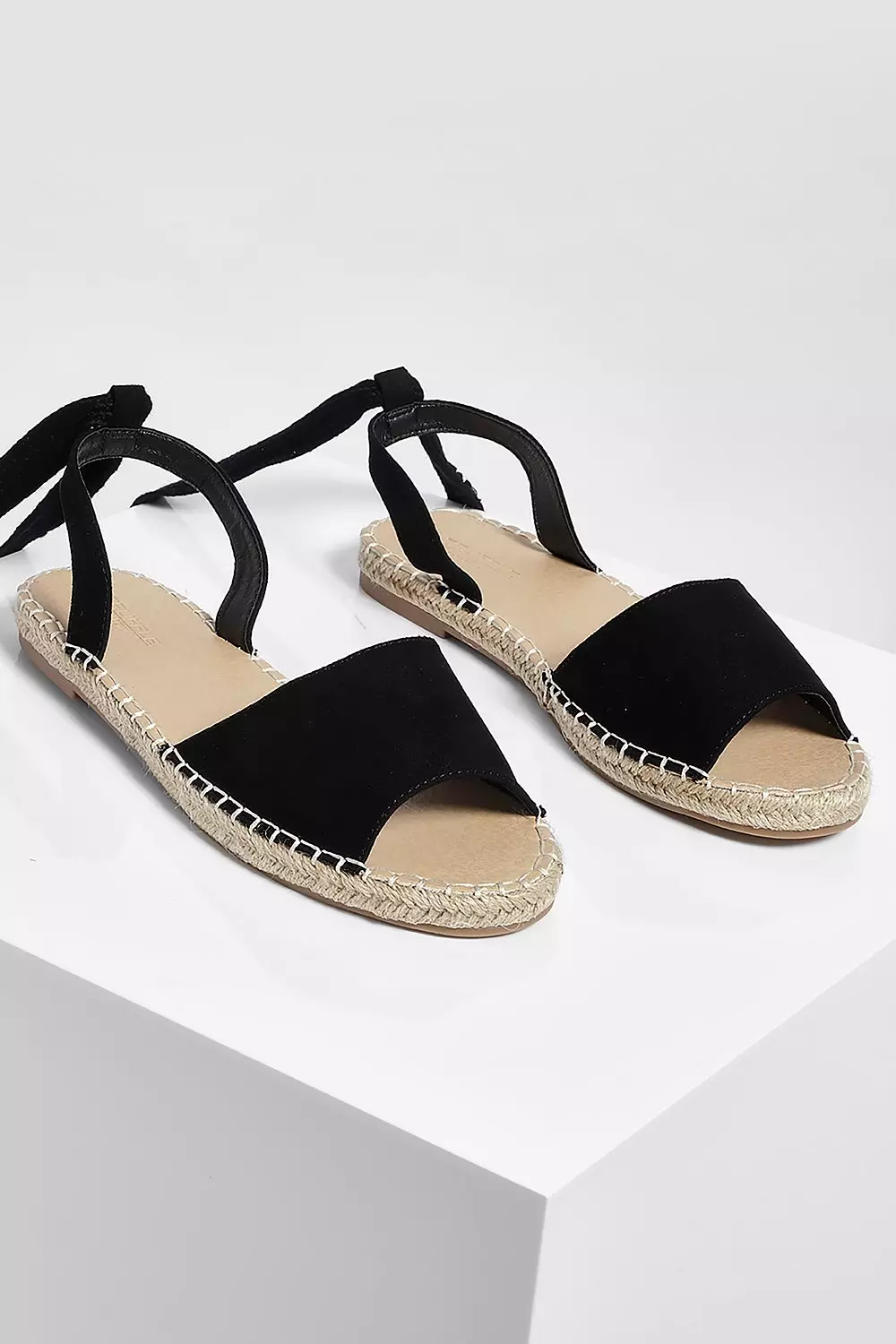 Black ankle clearance tie espadrilles