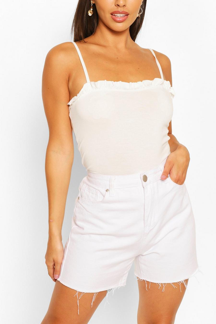 Ivory Ruffle Detail Strappy Cami image number 1