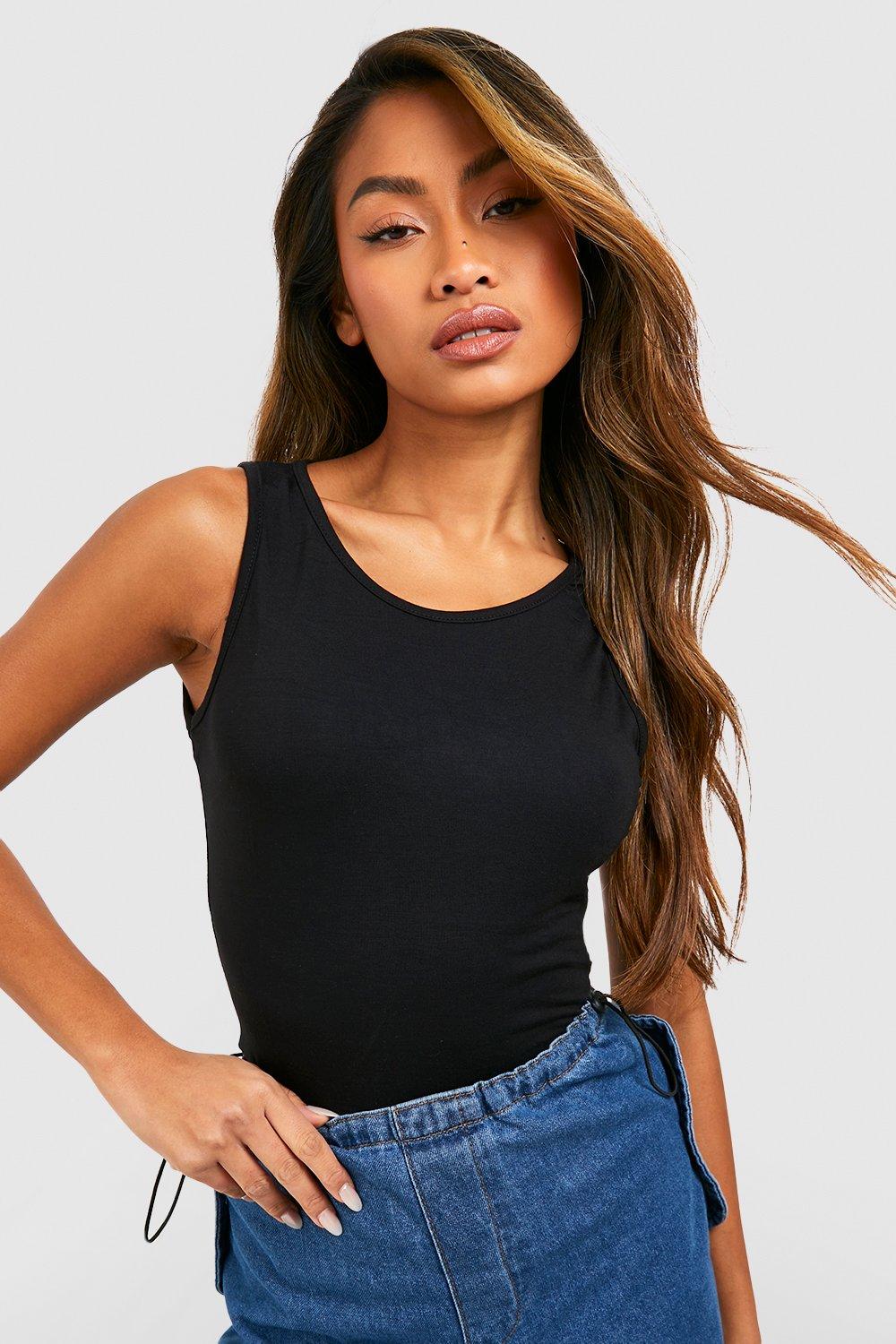 Basic Racer Vest Top boohoo NZ