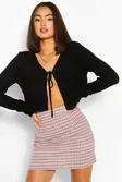 Lace Up Cropped Cardigan