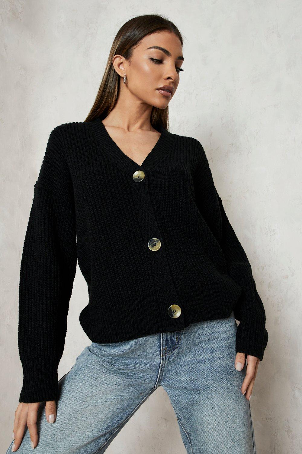 Black button up clearance cardigan women's