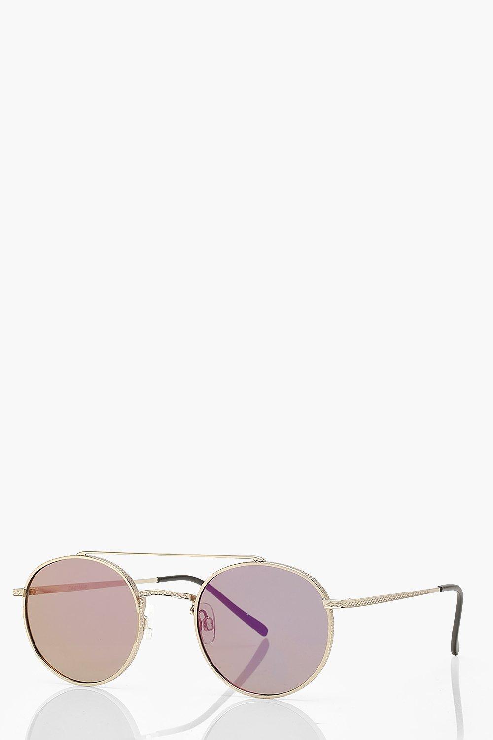 Pink tinted outlet round sunglasses