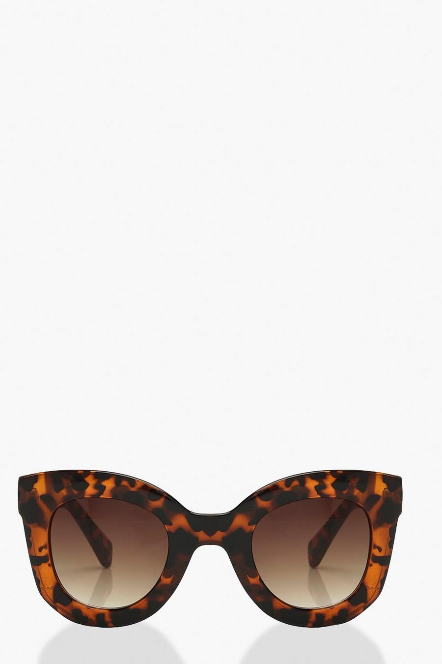 Grobe übergroße Sonnenbrille im Schildpatt-Design, Braun brown image number 1