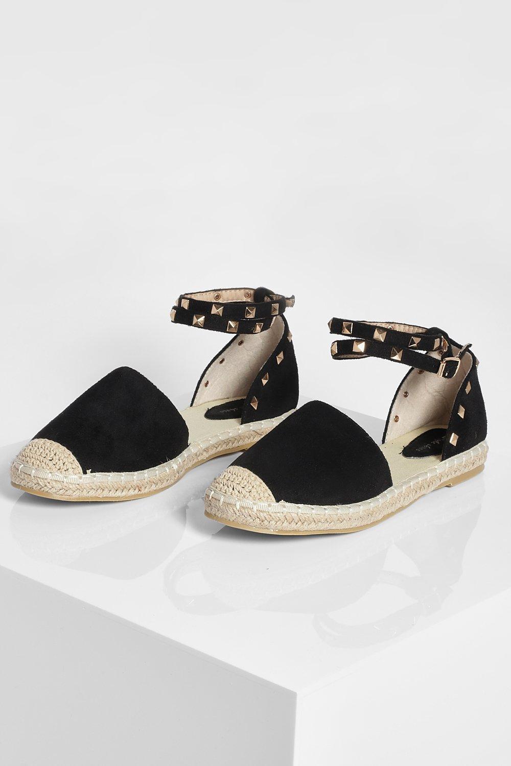 Stud Ankle Strap Espadrille
