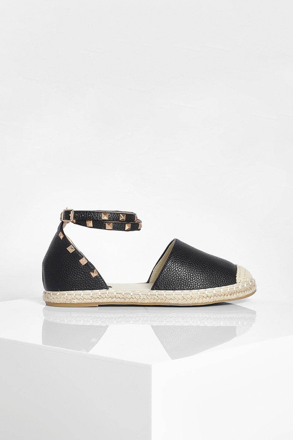 Stud Ankle Strap Espadrille
