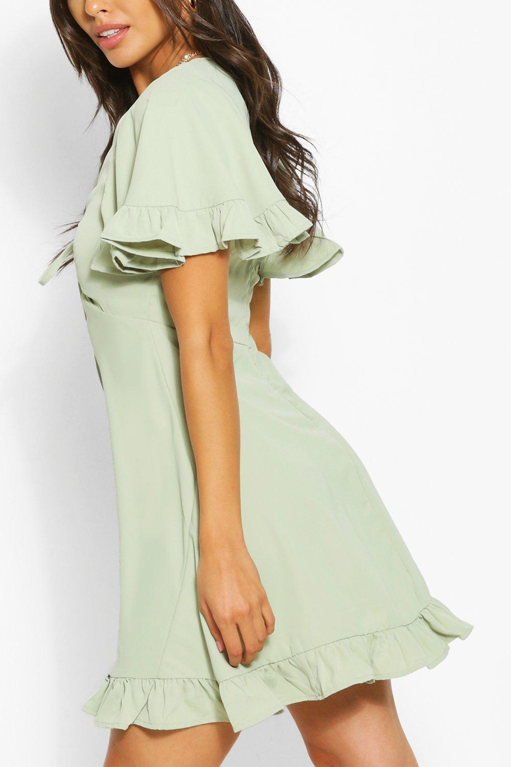 short sleeve frill dress