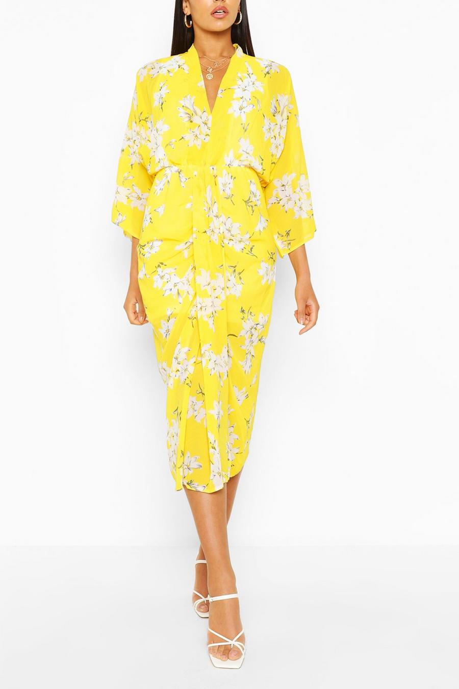 Yellow Long Sleeve Maxi Dress image number 1