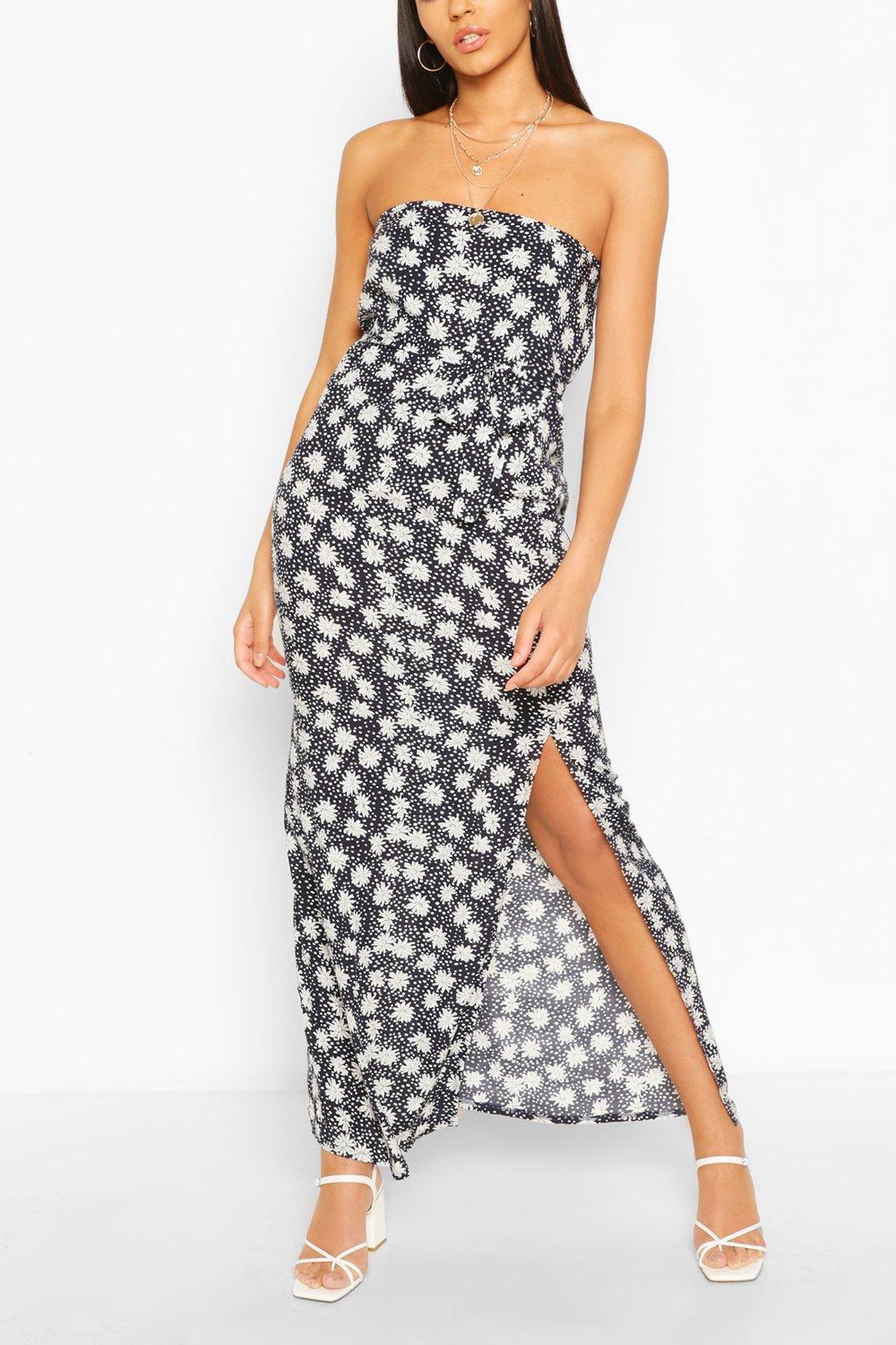 boohoo floral 2 in 1 maxi dress