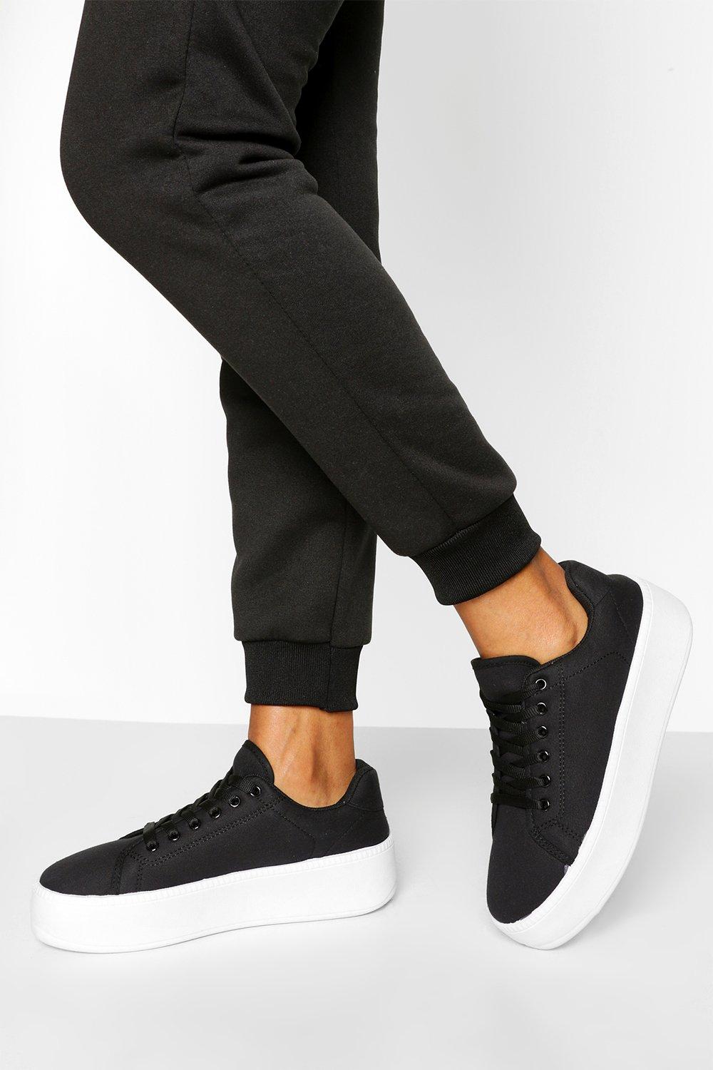 black trainers platform