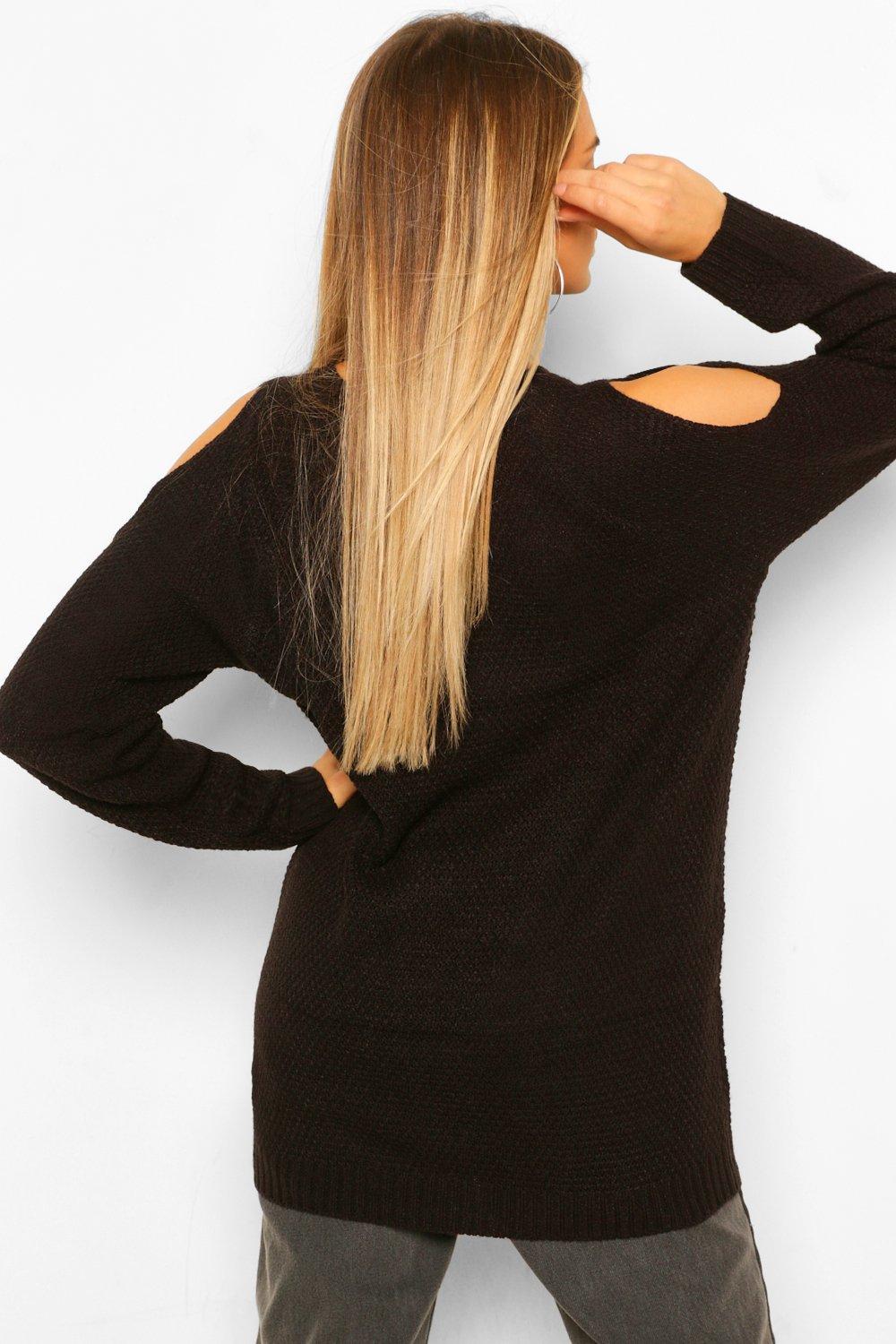 Cold Shoulder Oversized Jumper boohoo NZ