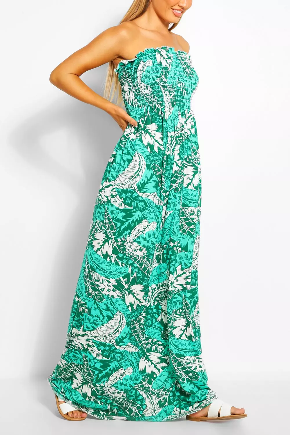 Boohoo leaf dress hotsell