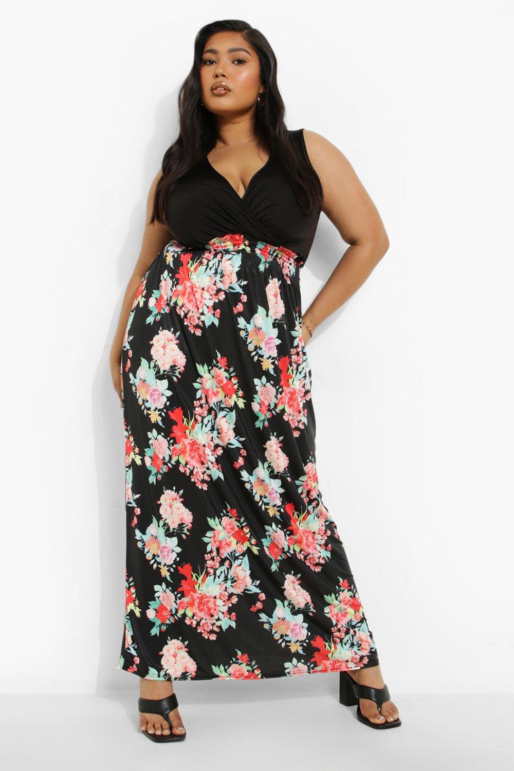 boohoo floral 2 in 1 maxi dress