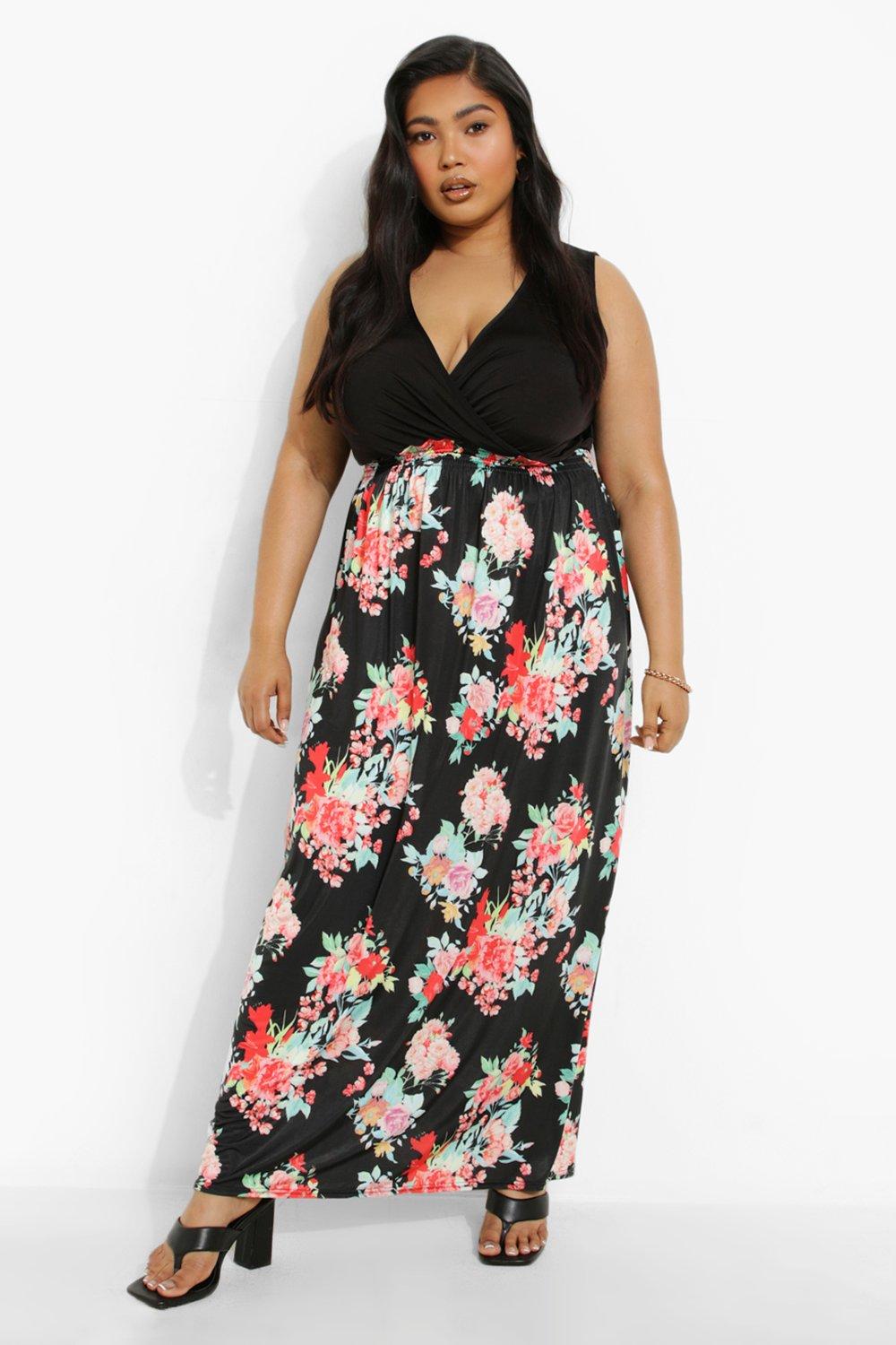 Boohoo floral 2 in 1 sales maxi dress