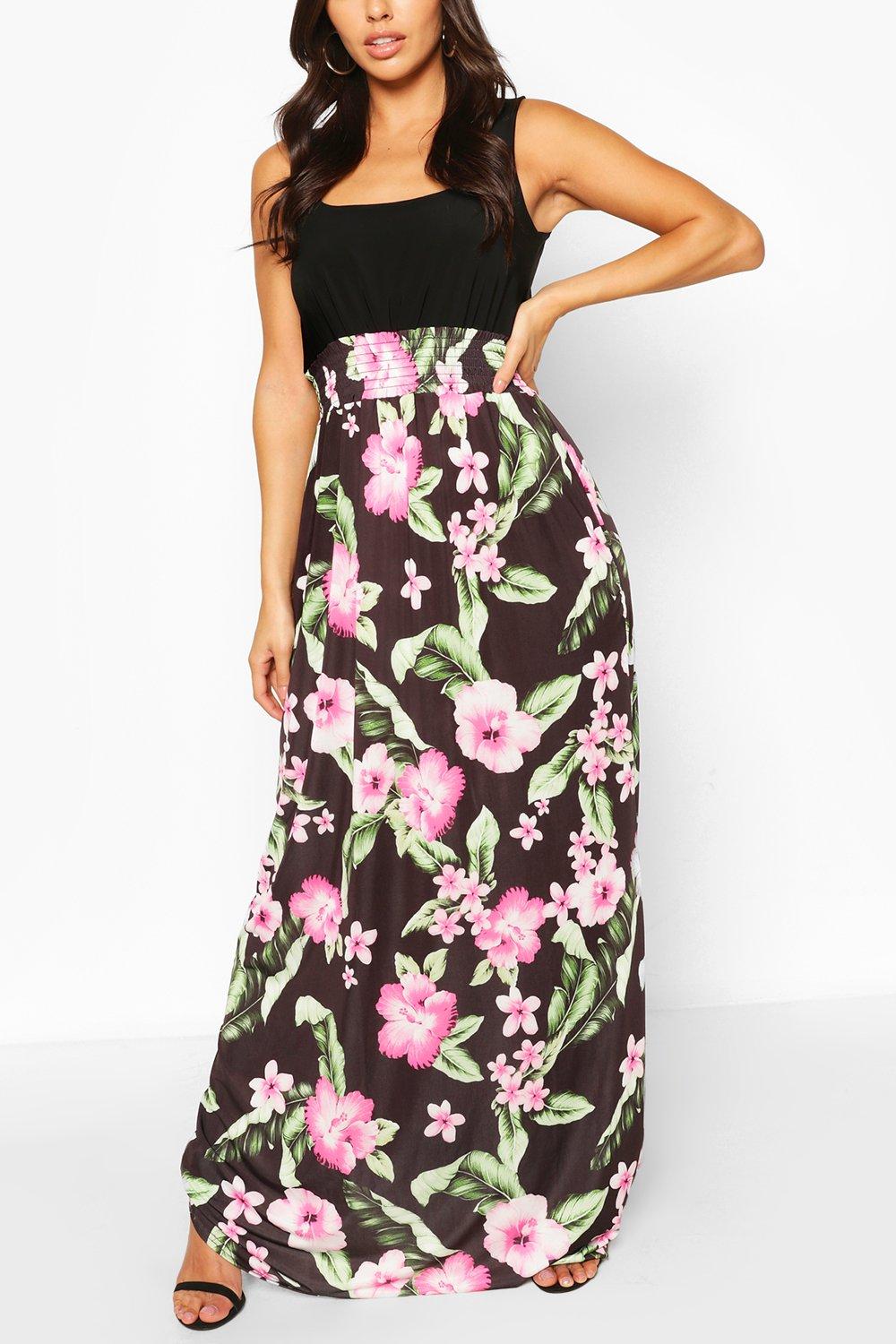 boohoo floral 2 in 1 maxi dress