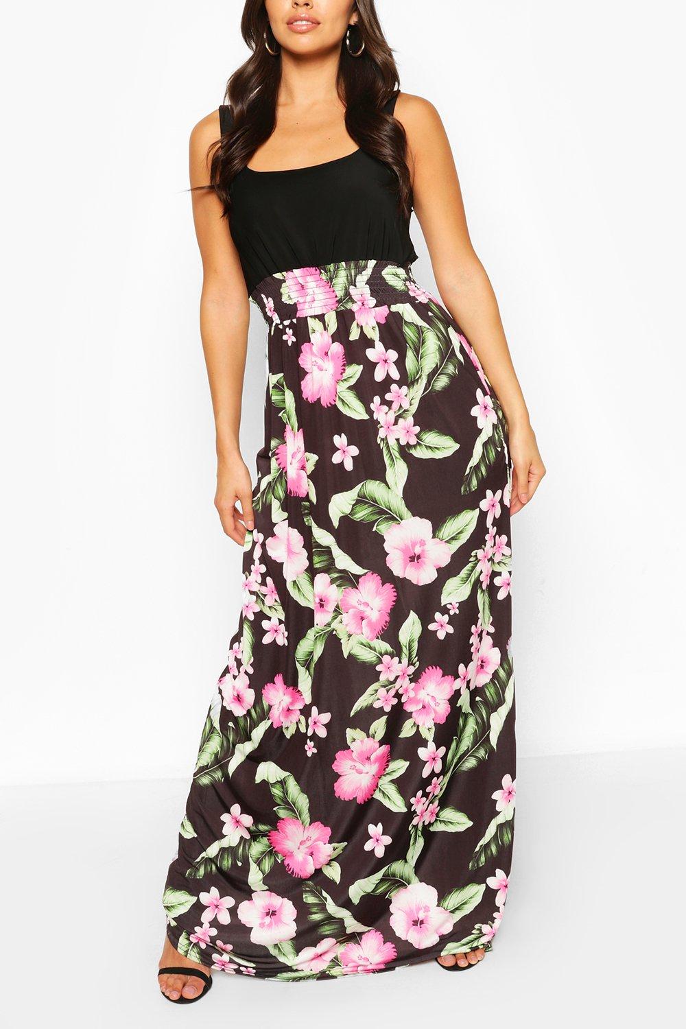 Boohoo floral 2 in 1 sales maxi dress