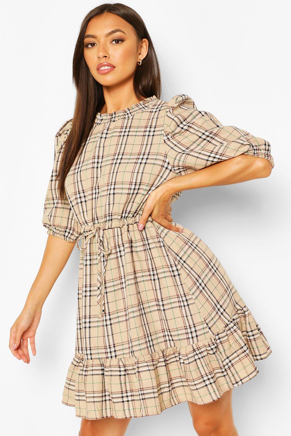 Boohoo hot sale check dress