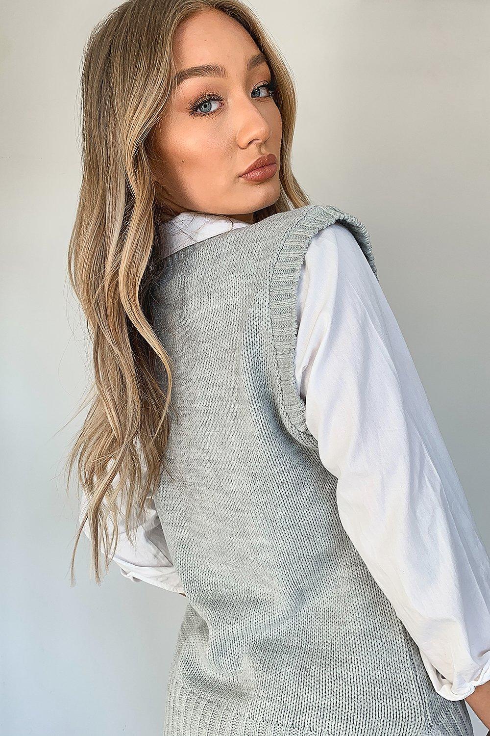 knitted vest boohoo