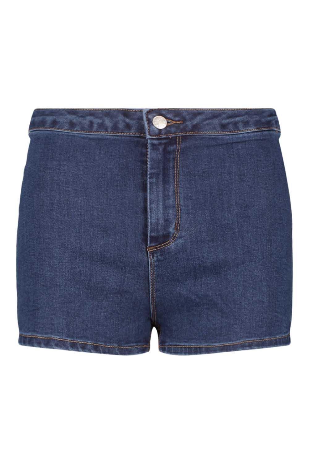 High-Waist Denim Hot Pants