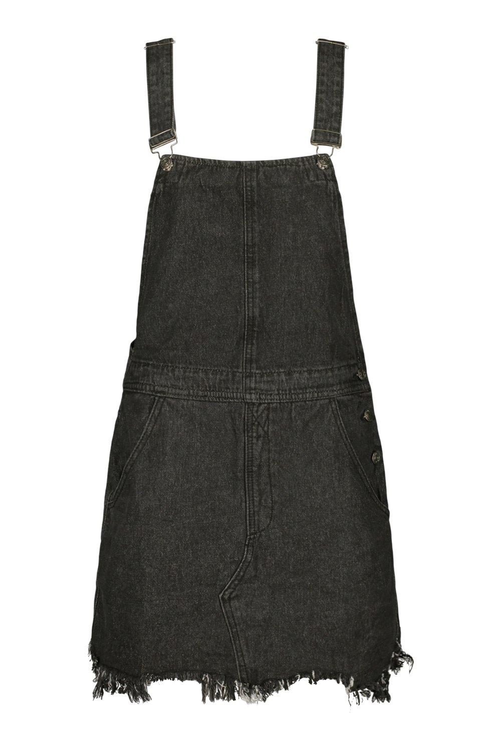 black jean overall dress