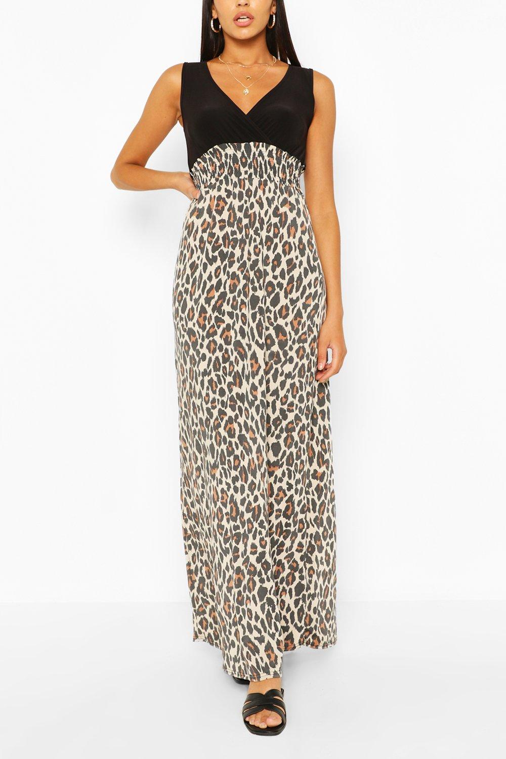 boohoo leopard maxi dress