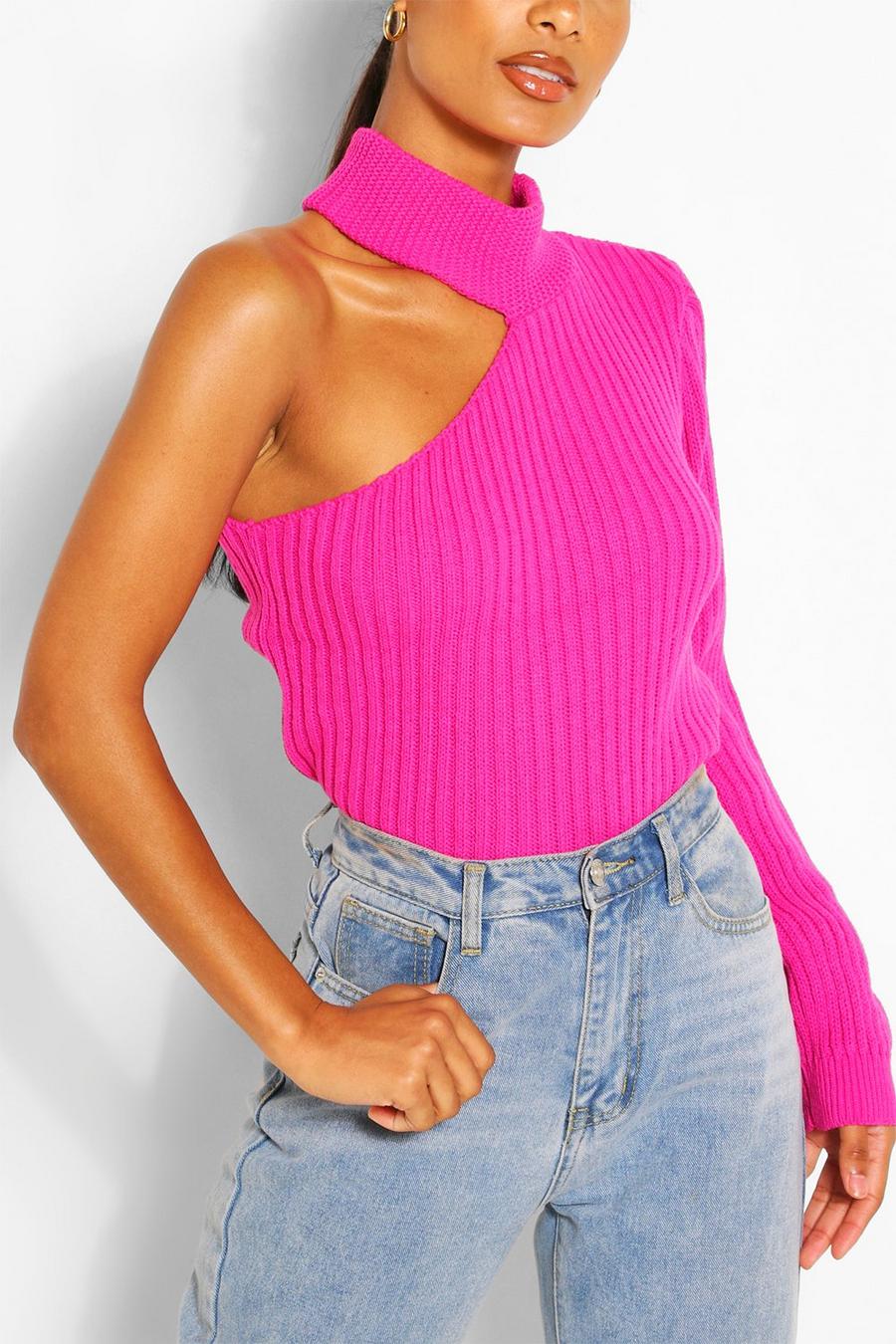 Cut Out One Sleeve Jumper image number 1