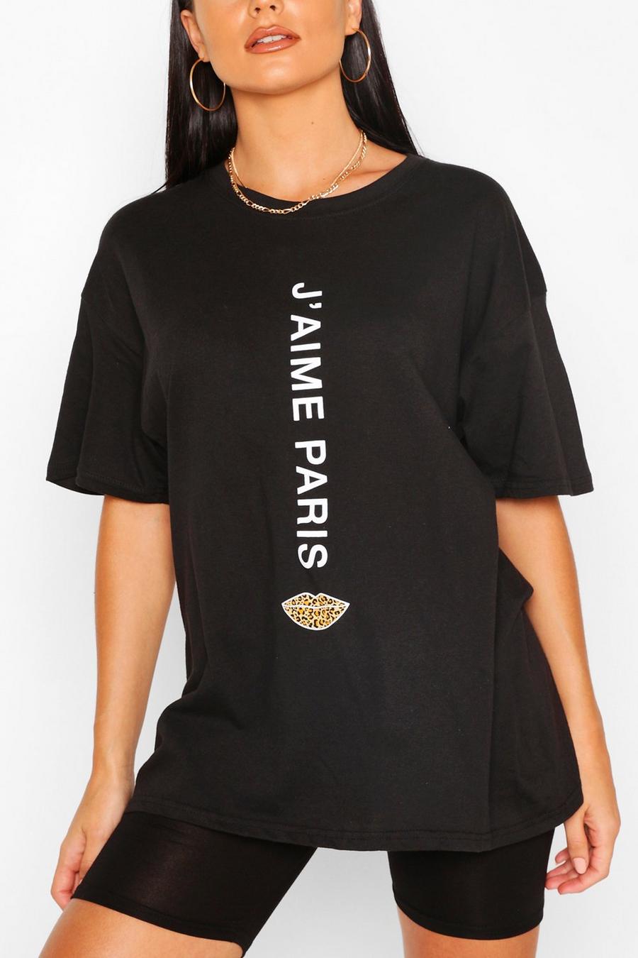 T-shirt imprimé léopard Paris et lèvres image number 1